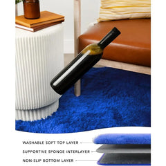 6x9 Rugs for Living Room, Large Fluffy Carpet, Fuzzy Plush Navy Shag Comfy Soft, Non-Slip Indoor Floor,for Kids Boys Girls