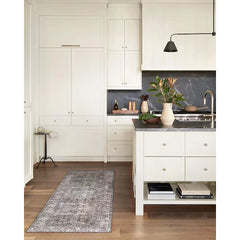 Soft Durable Area Rug Vintage Inspired Distressed Low Pile Carpet Living Room Bedroom Dining Room Office Easy Maintenance Non