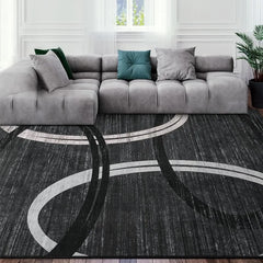 Modern 4x6 Area Rug, Grey Abstract High Traffic Rugs for Living Room Bedroom Office Dining Room, Indoor Large