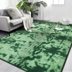 Large Area Rugs for Living Room Bedroom, 4x6 Ft Tie-Dyed Navy Blue Ultra Soft Comfy Thickened Memory-