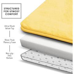 Ultra Soft Velvet Memory Foam Bath Mat Set Non-Slip Absorbent Bathroom Rugs Machine Washable Quick Dry Plush Comfort