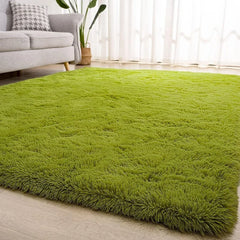 Super Soft Shaggy Rug Fluffy Bedroom Carpets, 5x8 Feet Grass Green, Modern Indoor Fuzzy Plush Area Rugs for