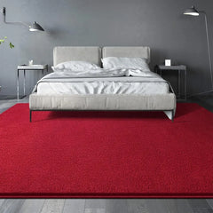 Large Area Rugs for Living Room Bedroom, 4x6 Feet Burgundy Red Rug, Minimalist Modern Shag Rug, Soft Thick Memory