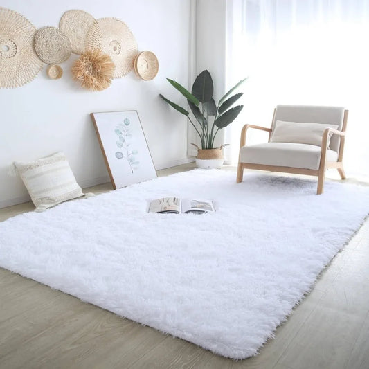 Area Rug (5x7 Feet) for Indoor, Kids Bedroom Living Room, Non-Skid Modern Nursery Faux Fur Fluffy Plush Rugs, Carpet