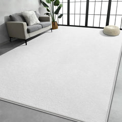 Large Area Rugs for Living Room Bedroom, 4x6 Feet Burgundy Red Rug, Minimalist Modern Shag Rug, Soft Thick Memory
