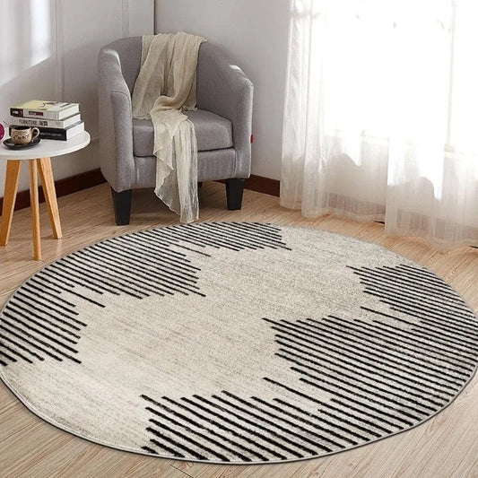 Bohemian Stripe Stain Resistant High Traffic Living Room Kitchen Bedroom Dining Home Office Round Rug 6' 6"