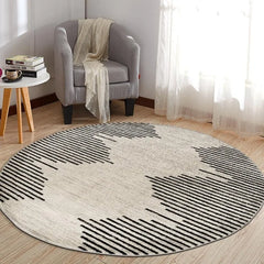 Bohemian Stripe Stain Resistant High Traffic Living Room Kitchen Bedroom Dining Home Office Round Rug 6' 6"