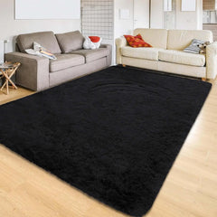Area Rug 5x7 for Living Room – Soft Tie-Dyed Light Grey Large Shag Rug Non-Slip Indoor Floor Carpet for Bedroom