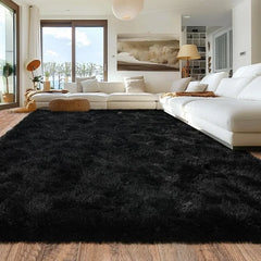 8x10 Area Rugs, Ultra Soft Large Shag Black Living Room Fluffy Rug Carpet for Bedroom, Plush Modern Floor Rug for Kids Room