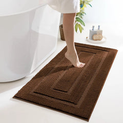 Large Bathroom Rug, 24" x 48", Water Absorbent, Non-Slip, Thick Soft Shaggy, Microfiber, Black
