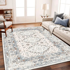 6x9 Washable Rug  Vintage Rug Traditional Floor Cover Thin Rug Retro Kitchen Indoor Distressed Non Slip Carpet