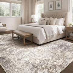 Area Rug Living Room Rugs - 9x12 Large Soft Indoor Neutral Modern Abstract Low Pile Washable Rug Carpet for Bedroom Dining