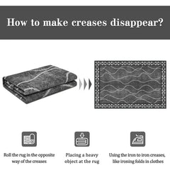 Vintage Bordered Washable Area Rugs 6x9, Soft Rugs for Living Room Non-Shedding Modern Bedroom Rug,