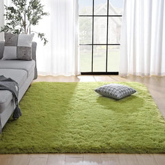 Super Soft Shaggy Rug Fluffy Bedroom Carpets, 5x8 Feet Grass Green, Modern Indoor Fuzzy Plush Area Rugs for