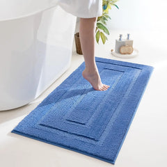 Large Bathroom Rug, 24" x 48", Water Absorbent, Non-Slip, Thick Soft Shaggy, Microfiber, Black