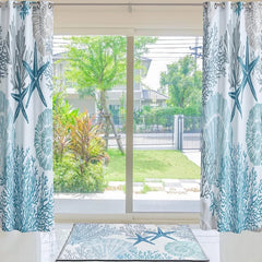 Coastal Area Rug 2x3 - Small Machine Washable Foldable Throw Rugs Non-Slip Beach Ocean Entryway Doormat Indoor