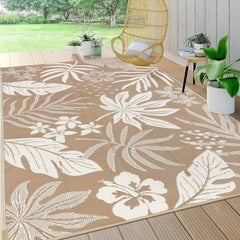 Waterproof Outdoor Rug 9x12, Reversible Plastic Straw Patio Camping Rug, Indoor Outdoor RV Mat Carpet for Deck,