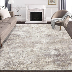 Area Rug Living Room Rugs - 9x12 Large Soft Indoor Neutral Modern Abstract Low Pile Washable Rug Carpet for Bedroom Dining