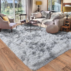 8x10 Area Rugs, Ultra Soft Large Shag Black Living Room Fluffy Rug Carpet for Bedroom, Plush Modern Floor Rug for Kids Room