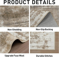 8x10 Area Rugs Washable Rug: Large Modern Abstract Living Room Rug Soft Anti-Skid Thin Carpet Indoor Floor Non-Shedding