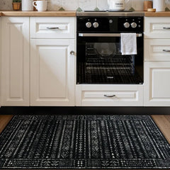 Boho Washable 3x5 Area Rugs for Kitchen Floor Entry, Black and White Rug Modern Indoor Mats for Entryway Non Slip