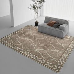 Vintage Bordered Washable Area Rugs 6x9, Soft Rugs for Living Room Non-Shedding Modern Bedroom Rug,