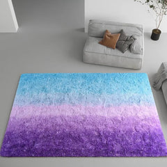 Extra Large Fluffy Area Rug, 6x9 Feet Purple Blue Modern Indoor Living Room Bedroom Home Colorful Rugs,