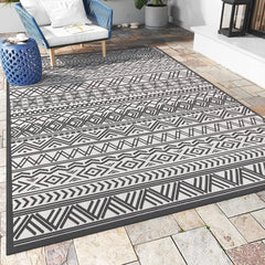 Outdoor Rug Carpet 5x8 ft, Flatweave Textured Outdoor Patio Rug Non Slip Indoor Outdoor Rugs