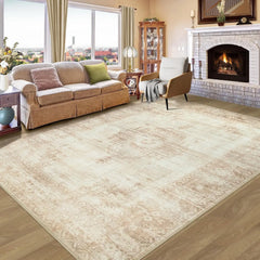 Vintage Living Room Area Rug - 5x7 Large Machine Washable Boho Moroccan Rug Distressed Farmhouse Rugs for Bedroom -