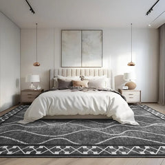 Vintage Bordered Washable Area Rugs 6x9, Soft Rugs for Living Room Non-Shedding Modern Bedroom Rug,