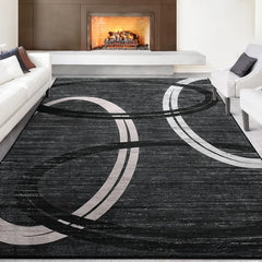 Modern 4x6 Area Rug, Grey Abstract High Traffic Rugs for Living Room Bedroom Office Dining Room, Indoor Large