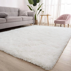 Super Soft Shaggy Rug Fluffy Bedroom Carpets, 5x8 Feet Grass Green, Modern Indoor Fuzzy Plush Area Rugs for