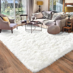 8x10 Area Rugs, Ultra Soft Large Shag Black Living Room Fluffy Rug Carpet for Bedroom, Plush Modern Floor Rug for Kids Room
