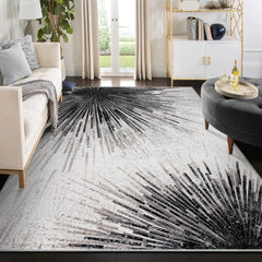 9x12 Ft Area Rugs for Living Room, Ultra-Thin Washable Large Rug Non Slip Throw Rug, Abstract Print Indoor Soft Neutral Rug