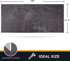 Dirt Trapper Door Mat 31.5" X 70", Non-Slip Machine Washable Entry Rug, Shoe Scraper, Dog Doormat, Super Absorbent Welcome