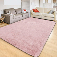 Area Rug 5x7 for Living Room – Soft Tie-Dyed Light Grey Large Shag Rug Non-Slip Indoor Floor Carpet for Bedroom