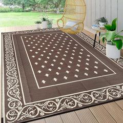 Waterproof Outdoor Rug 9x12, Reversible Plastic Straw Patio Camping Rug, Indoor Outdoor RV Mat Carpet for Deck,