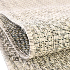 Collection Casual Transitional Solid Heathered Indoor/Outdoor Flatweave Area Rug (9' x 12' Rectangle, Teal/Navy Blue)