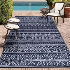 Outdoor Rug Carpet 9x12 Waterproof Mat Reversible Patio Rug Geometric Rug RV Camping