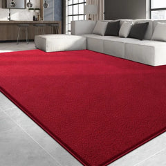 Large Area Rugs for Living Room Bedroom, 4x6 Feet Burgundy Red Rug, Minimalist Modern Shag Rug, Soft Thick Memory