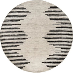 Bohemian Stripe Stain Resistant High Traffic Living Room Kitchen Bedroom Dining Home Office Round Rug 6' 6"