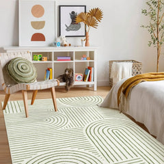 Abstract Washable Area Rug, 5x7 Rug for Bedroom Non-Slip Soft Living Room Rug, Ultra-Thin Modern Black and White Rug Stain