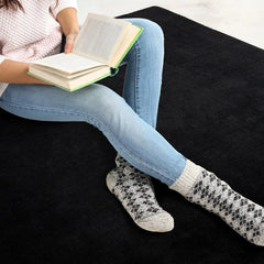 6x9 Black Washable Fuzzy Bedroom, Soft Fluffy Indoor Carpets, Rug