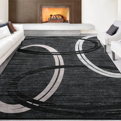 Modern 4x6 Area Rug, Grey Abstract High Traffic Rugs for Living Room Bedroom Office Dining Room, Indoor Large