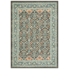 Persian Border Medallion Loop Print Rust Brown Indoor Area Rug, 7'x10'