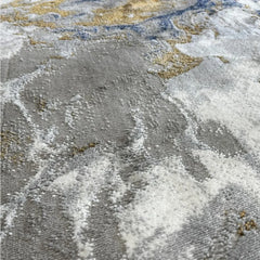Marble Swirl Abstract Area Rug, Blue 9x12