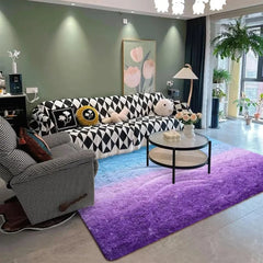 Extra Large Fluffy Area Rug, 6x9 Feet Purple Blue Modern Indoor Living Room Bedroom Home Colorful Rugs,