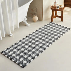 Waffle Runner Rug Bathroom, Long Boho Bathroom Rugs Non Slip Washable Super Absorbent Quick Dry Farmhouse Bathroom Decor