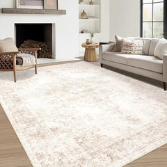 Vintage Living Room Area Rug - 5x7 Large Machine Washable Boho Moroccan Rug Distressed Farmhouse Rugs for Bedroom -