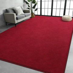 Large Area Rugs for Living Room Bedroom, 4x6 Feet Burgundy Red Rug, Minimalist Modern Shag Rug, Soft Thick Memory